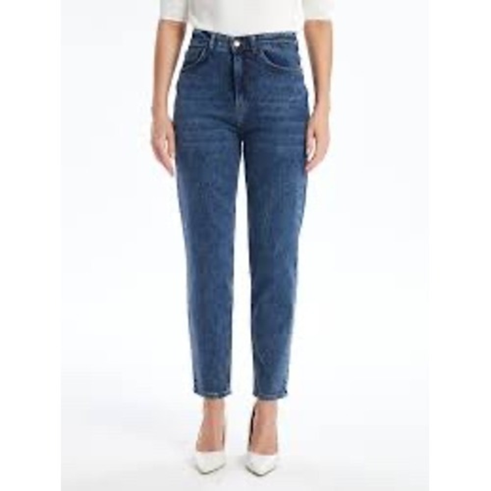 LC Waikiki Women Blue Denim Mom Jeans Size 29‎ High Waist Cotton